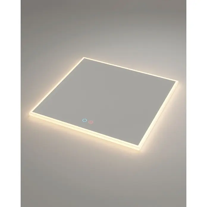 LedImex Espejo con luz Boston - 100 x 80 cm - Espejo cuadrado iluminado con LED con interruptores táctiles para un ambiente de baño moderno.