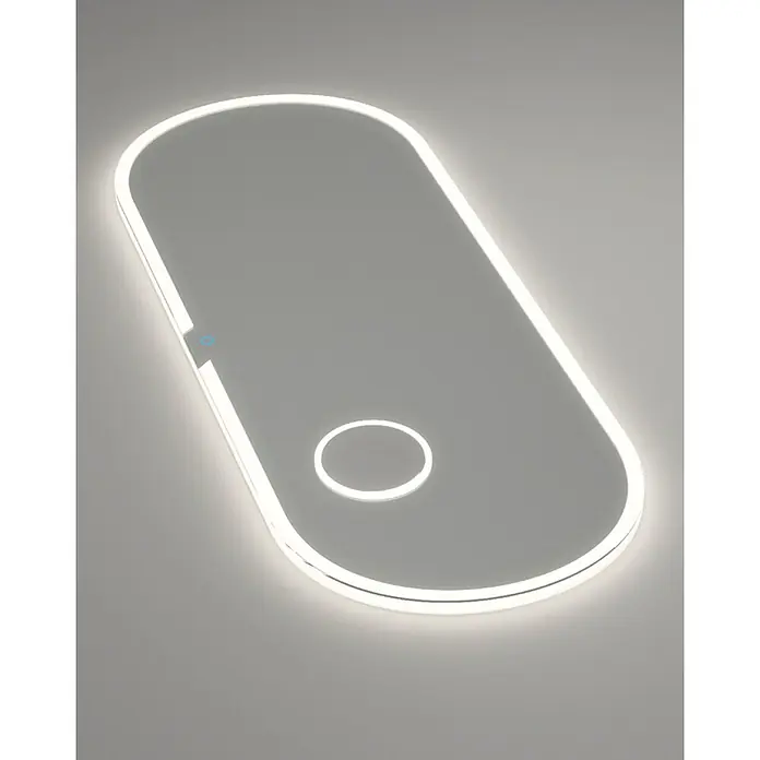 LedImex Espejo con luz Indiana - 140 x 70 cm, Sensor, Función antivaho - Lámpara de pared LED moderna con espejo ovalado e iluminación integrada para toques de estilo en la habitación.