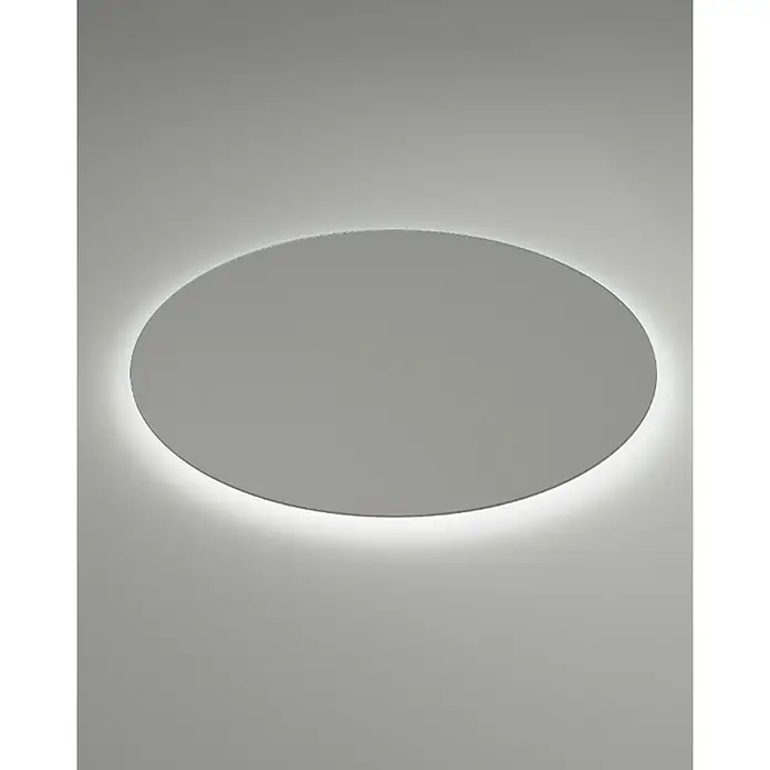LedImex Espejo con luz Oval - 100 x 80 cm - Elegante lámpara de techo LED redonda en gris con iluminación indirecta suave para una iluminación moderna de la habitación.