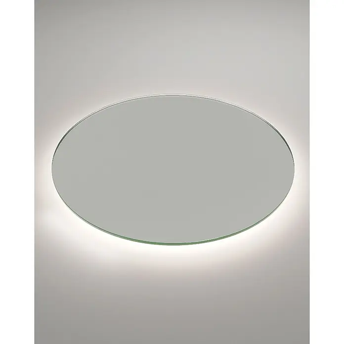 LedImex Espejo con luz Oporto - Diámetro: 70 cm, 3.000 K - Lámpara de techo LED redonda con luz indirecta para un ambiente agradable en cualquier habitación. Diseño moderno para iluminación elegante.