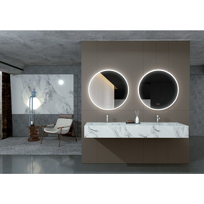 LedImex Espejo con luz LED Atenas (Diámetro: 60 cm, Sensor, Función antivaho) | BAUHAUS
