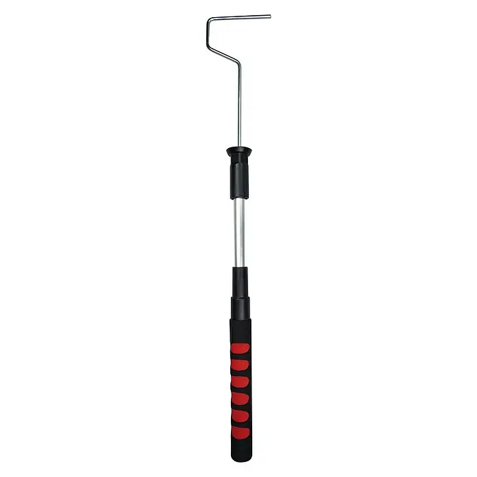 swingcolor Premium Teleskopbügel - 41 cm - 85 cm, Bügelstärke: 6 mm - Abbildung eines Farbrollerrahmens mit Teleskopstiel und rotem Griff für komfortables Malen.