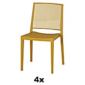 Siena Garden Urban Lights Stapelstuhl Set Square (L x B x H: 56 x 56 x 80 cm, Mustard, Gesamtstückzahl: 4 Stk.) | BAUHAUS