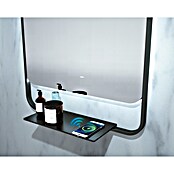LedImex Espejo con luz LED Concept (90 x 100 cm, Función antivaho, Con cargador inalámbrico, Negro) | BAUHAUS