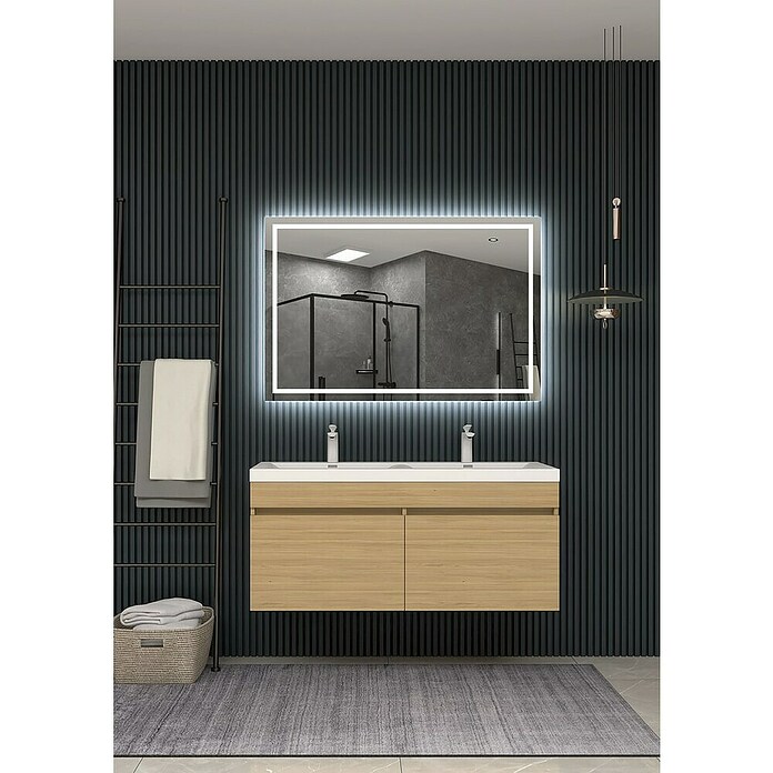 LedImex Espejo con luz LED Holanda (70 x 80 cm, Sensor, Función antivaho) | BAUHAUS