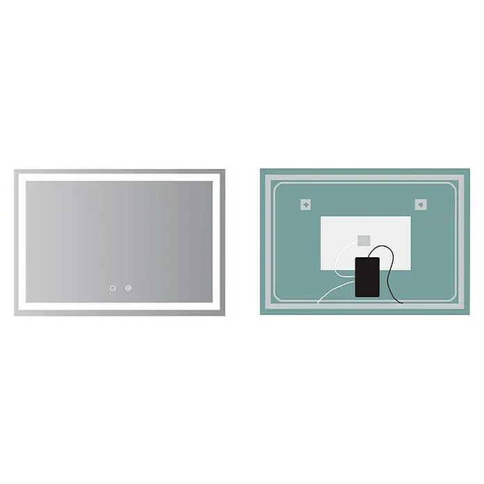 LedImex Espejo con luz Holanda - 100 x 80 cm, Sensor, Función antivaho - Espejo iluminado LED para baños con sensor táctil para controlar el brillo. Perfecto para diseños de baño modernos.