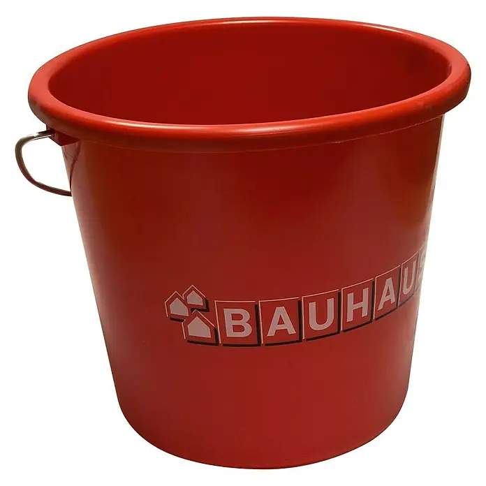 BAUHAUS Eimer - 12 l, Kunststoff - Roter Bauhaus Eimer mit silberfarbenem Henkel. Ideal für Haus und Garten, robust und vielseitig einsetzbar. Praktischer Helfer für verschiedene Aufgaben.