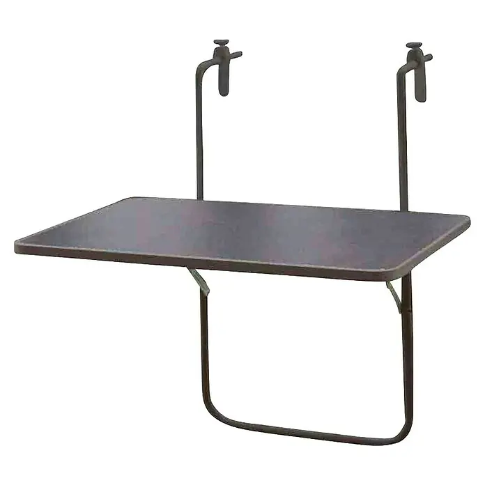 Alco Balkon-Hängetisch - L x B: 60 x 40 cm, Stahl, Kunststoff, Anthrazit, Klappbar - Metall-Balkontisch zur Wandmontage. Praktischer Klapptisch für kleine Balkone, ideal für entspannte Stunden im Freien.