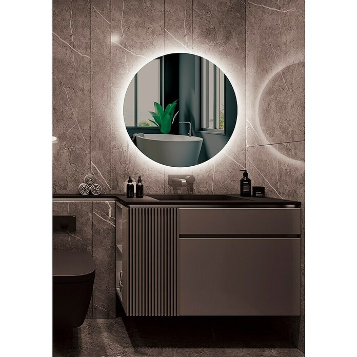 LedImex Espejo con luz LED Lisboa (Diámetro: 100 cm, Sensor, Función antivaho) | BAUHAUS