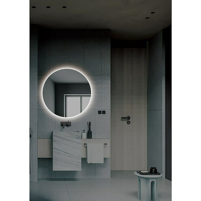 LedImex Espejo con luz LED Lisboa (Diámetro: 100 cm, Sensor, Función antivaho) | BAUHAUS