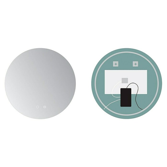 LedImex Espejo con luz LED Lisboa (Diámetro: 100 cm, Sensor, Función antivaho) | BAUHAUS