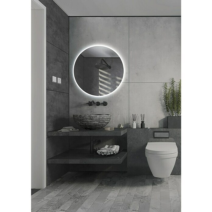 LedImex Espejo con luz LED Londres (Diámetro: 70 cm, Sensor, Función antivaho) | BAUHAUS