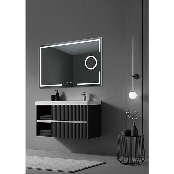 LedImex Espejo con luz LED Malta (90 x 80 cm, Sensor, Función antivaho) | BAUHAUS