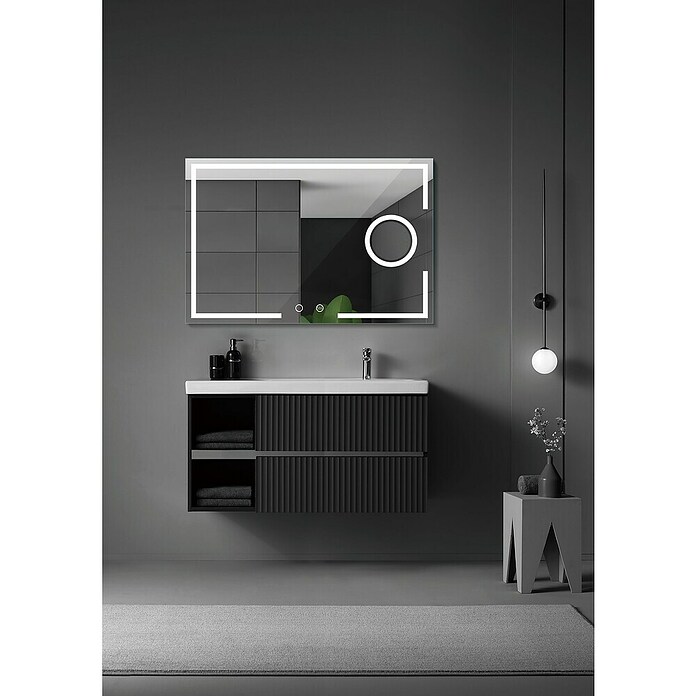 LedImex Espejo con luz LED Malta (90 x 80 cm, Sensor, Función antivaho) | BAUHAUS