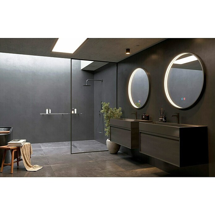 LedImex Espejo con luz LED Nepal (Diámetro: 60 cm, Sensor, Función antivaho) | BAUHAUS