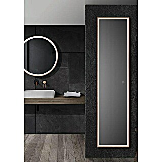 LedImex Espejo con luz LED New York (40 x 160 cm, Sensor, Función antivaho, Oro rosa)