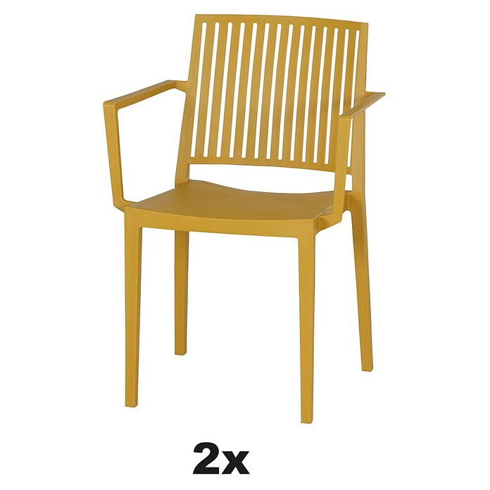 Siena Garden Urban Lights Stapelsessel Set Lane (L x B x H: 56 x 57 x 80 cm, Mustard, Gesamtstückzahl: 2 Stk.) | BAUHAUS