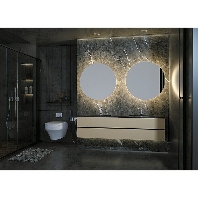 LedImex Espejo con luz LED Oporto (Diámetro: 70 cm, 3.000 K) | BAUHAUS