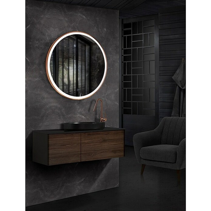 LedImex Espejo con luz LED Paris (Diámetro: 60 cm, Sensor, Oro rosa) | BAUHAUS