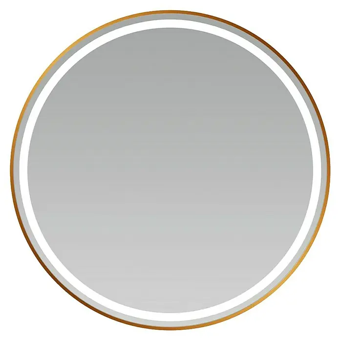 LedImex Espejo con luz Paris - Diámetro: 60 cm, Sensor, Oro rosa - Elegante elemento de marco circular con acentos dorados y blancos, ideal para diseño de productos y resaltado visual.