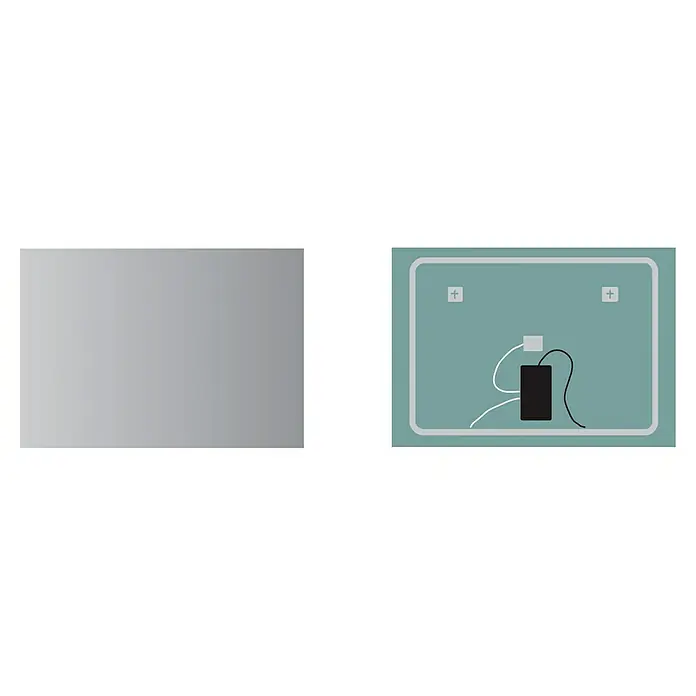 LedImex Espejo con luz Suecia - 120 x 80 cm - La imagen muestra un espejo de baño moderno con retroiluminación integrada, ideal para diseños de baño elegantes.