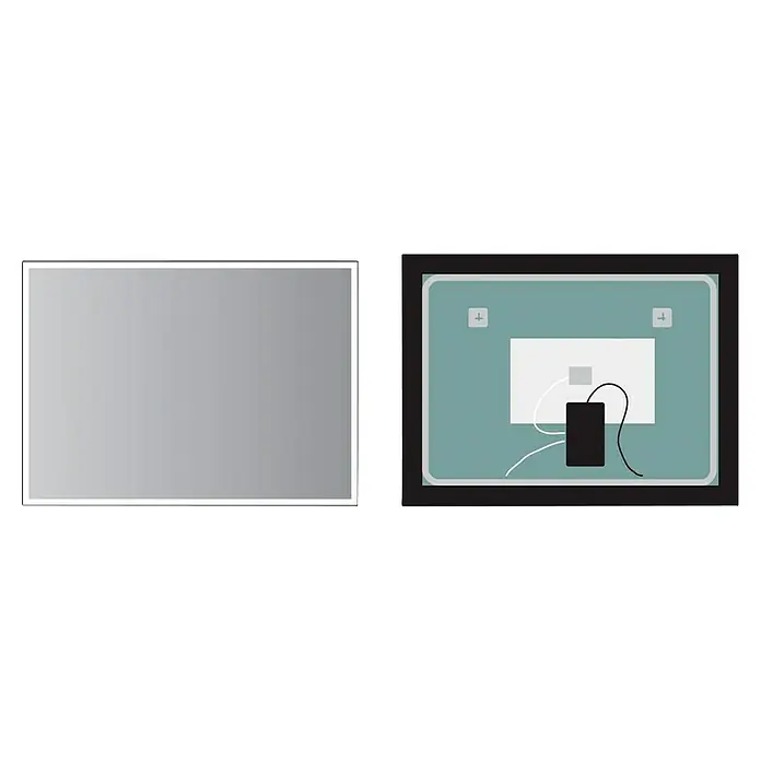 LedImex Espejo con luz Suiza - 90 x 80 cm, Sensor, Función antivaho - Espejo retroiluminado LED con diseño minimalista ideal para baños o vestidores. Ofrece una iluminación óptima y una estética elegante.