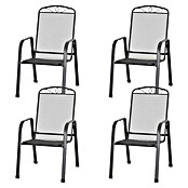 Siena Garden Gartenstuhl-Set Elda (4 Stk., Stapelbar, Anthrazit, B x T x H: 46,5 x 75 x 94 cm) | BAUHAUS