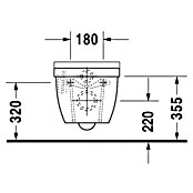 Duravit Starck 3 Wand-WC (Ohne WC-Sitz, Ohne Beschichtung, Tiefspüler, Montageeigenschaft: Verdeckt, Weiß)