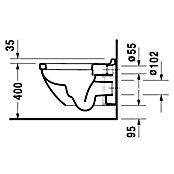 Duravit Starck 3 Wand-WC (Ohne WC-Sitz, Mit antibakterieller Glasur, Tiefspüler, Weiß)