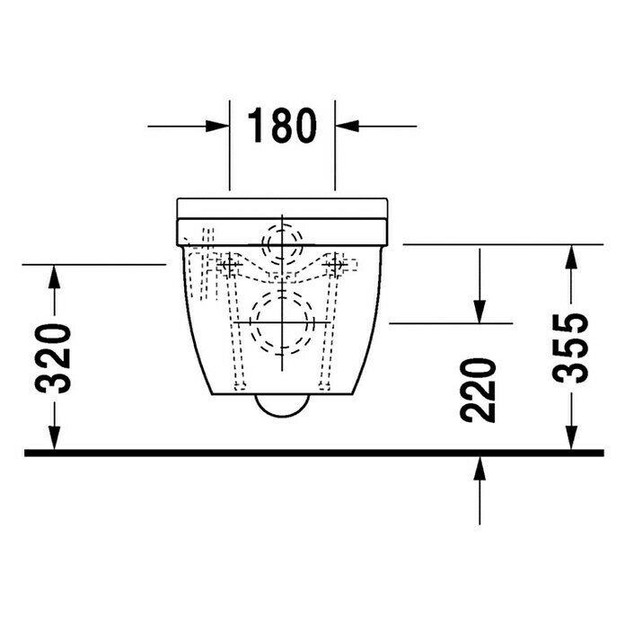 Duravit Starck 3 Wand-WC (Ohne WC-Sitz, Mit antibakterieller Glasur, Tiefspüler, Weiß)