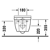 Duravit Starck 3 Wand-WC (Ohne WC-Sitz, Mit antibakterieller Glasur, Tiefspüler, Weiß)