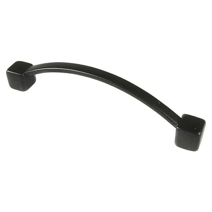 Rei Möbelgriff - Lochabstand: 64 mm, Sonstige, Schwarz, L x B x H: 72 x 10 x 17 mm - Schwarzer gebogener Schrankgriff mit quadratischen Enden.