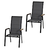 Siena Garden Stapelstuhl Tesoro High Back (2 Stk., Ranotex®-Gewebe, Stapelbar, Anthrazit, B x T x H: 62,5 x 70,5 x 110 cm) | BAUHAUS