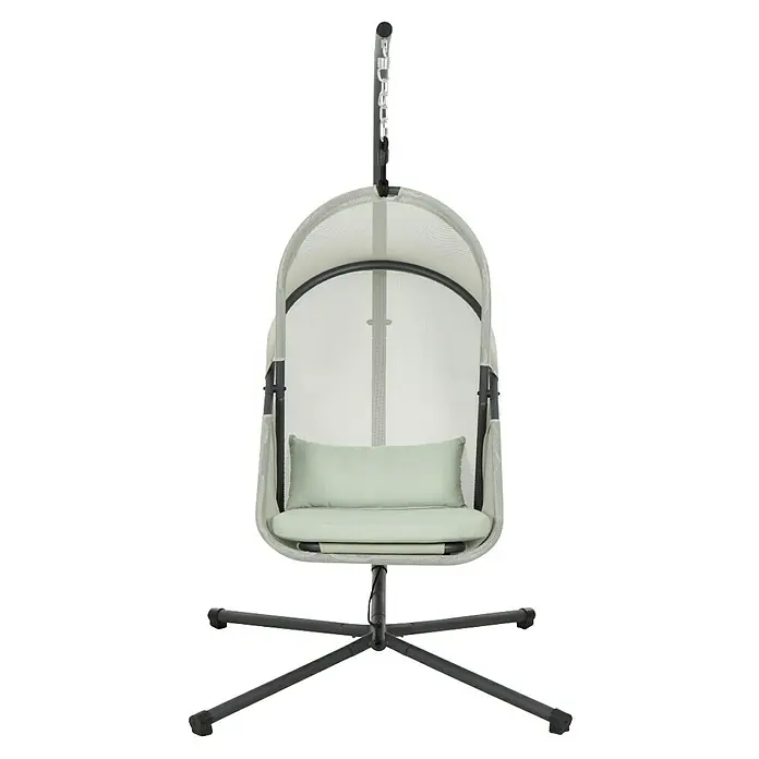 Siena Garden Hängesessel Yobaya mit Schutzhülle - L x B x H: 106 x 123 x 195 cm, Grün - Hängesessel mit Drehfuß und bequemer Polsterung für entspannte Stunden im Innen- und Außenbereich. Einladend und stilvoll.