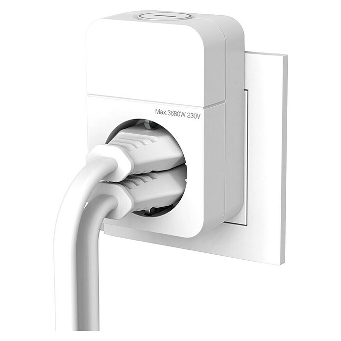 REV Zwischenstecker mit Schalter und Combini-Stecksystem (Weiß, Max. Anschlussleistung: 3 680 W) | BAUHAUS