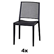 Siena Garden Urban Lights Stapelstuhl Set Square (4 Stk., Polypropylen, Stapelbar, Anthrazit, B x T x H: 56 x 56 x 80 cm) | BAUHAUS