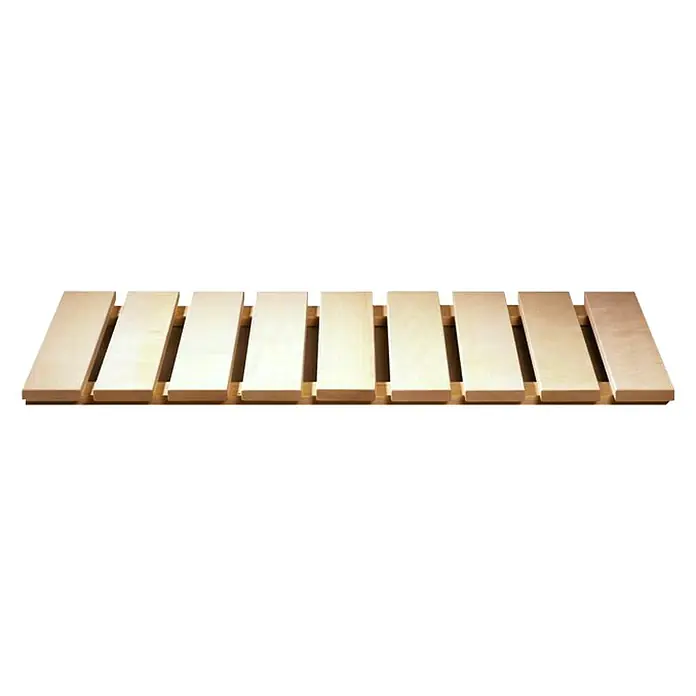 Karibu Bodenrost Premium - 38 x 77 cm, Espenholz - Hölzerner Badewannenrost mit neun Latten. Dieser Lattenrost ist ideal für die Badewanne und besteht aus hellem Holz.