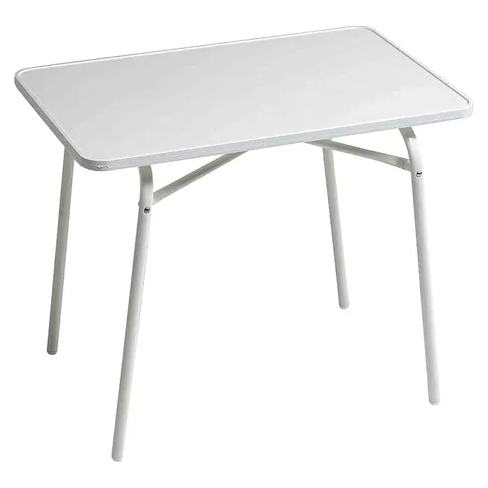 Alco Kinder-Gartentisch - L x B x H: 60 x 40 x 40 cm, Stahl, Weiß - Weißer rechteckiger Tisch mit weißen Beinen und Gestell.