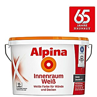 Alpina Wandfarbe Innenraumweiß (Weiß, Matt, 10 l, Konservierungsmittelfrei)