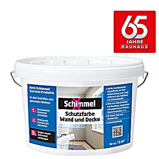SchimmelX Wandfarbe Schutzfarbe Wand und Decke (Weiß, 2,5 l, Matt)