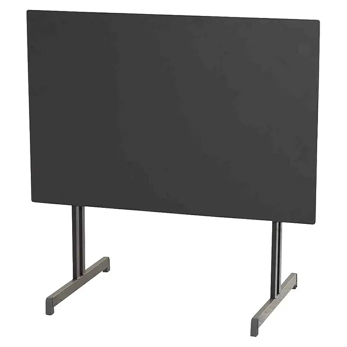 Alco Gartentisch - L x B x H: 120 x 80 x 74 cm, Stahl, Anthrazit, Klappbar - Schwarzer Bildschirm auf einem stabilen Metallständer, ideal für Präsentationen und Konferenzen.
