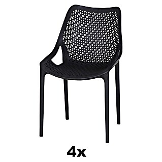 Siena Garden Urban Lights Stapelsessel Set District (4 Stk., Polypropylen, Stapelbar, Anthrazit, B x T x H: 60 x 50 x 81 cm)