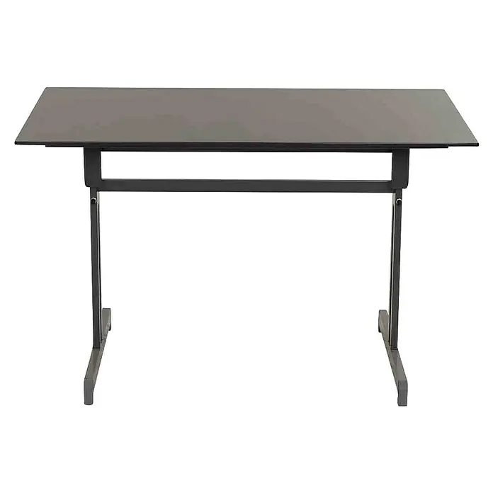 Alco Gartentisch - L x B x H: 120 x 80 x 74 cm, Stahl, Anthrazit, Klappbar - Dunkelgrauer rechteckiger Tisch mit Metallgestell.