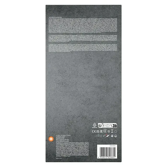 Ledvance Wandstrahler Spot Cork - 6,8 W, L x B x H: 33,8 x 10 x 13,6 cm, Schwarz, GU10, 2 Stk. - Produktverpackung von LEDVANCE mit Herstellerinformationen, Recyclinghinweisen und einer EAN.