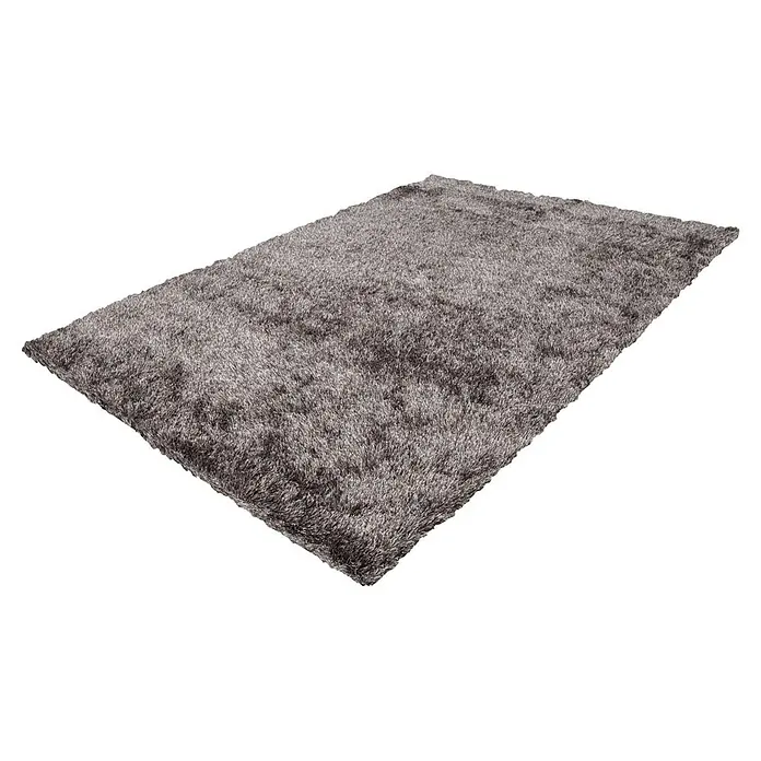 Kayoom Hochflorteppich Diamond - Champagner, 230 x 160 cm, 100 % Polyester - Grauer, rechteckiger Hochflorteppich mit weicher Textur, ideal für Wohn- und Schlafzimmer.