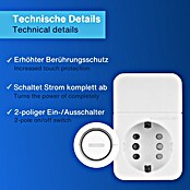REV Zwischenstecker mit Schalter und Combini-Stecksystem (Weiß, Max. Anschlussleistung: 3 680 W) | BAUHAUS
