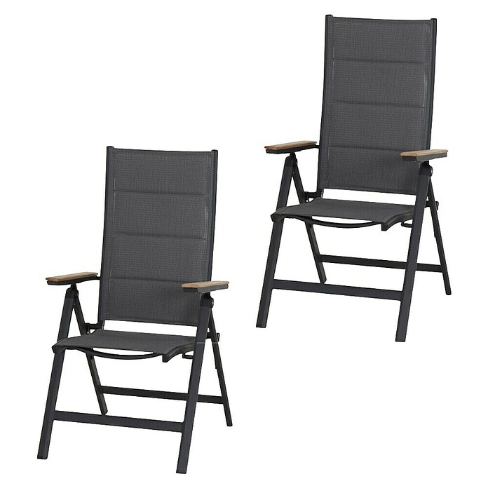 Siena Garden Tesoro Garten-Positionssessel Tesoro (Ranotex®-Gewebe, Rückenlehne verstellbar, Anthrazit, B x T x H: 59 x 68 x 110 cm, 2 Stk.) | BAUHAUS