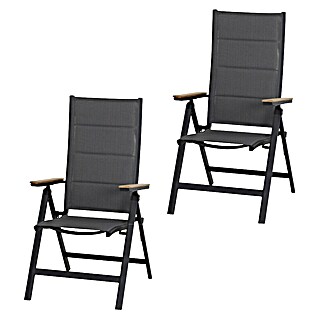 Siena Garden Tesoro Garten-Positionssessel Tesoro (Ranotex®-Gewebe, Rückenlehne verstellbar, Anthrazit, B x T x H: 59 x 68 x 110 cm, 2 Stk.)