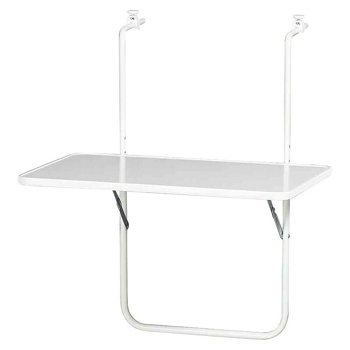 Alco Balkon-Hängetisch (L x B: 60 x 40 cm, Stahl, Kunststoff, Weiß, Klappbar) | BAUHAUS