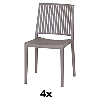 Siena Garden Urban Lights Stapelstuhl Set Lane (L x B x H: 56 x 46 x 80 cm, Taupe, Gesamtstückzahl: 4 Stk.)